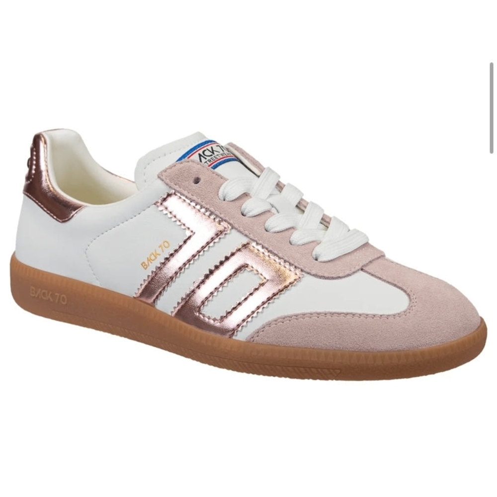 ACBC Women's White and Rose Gold Sneakers